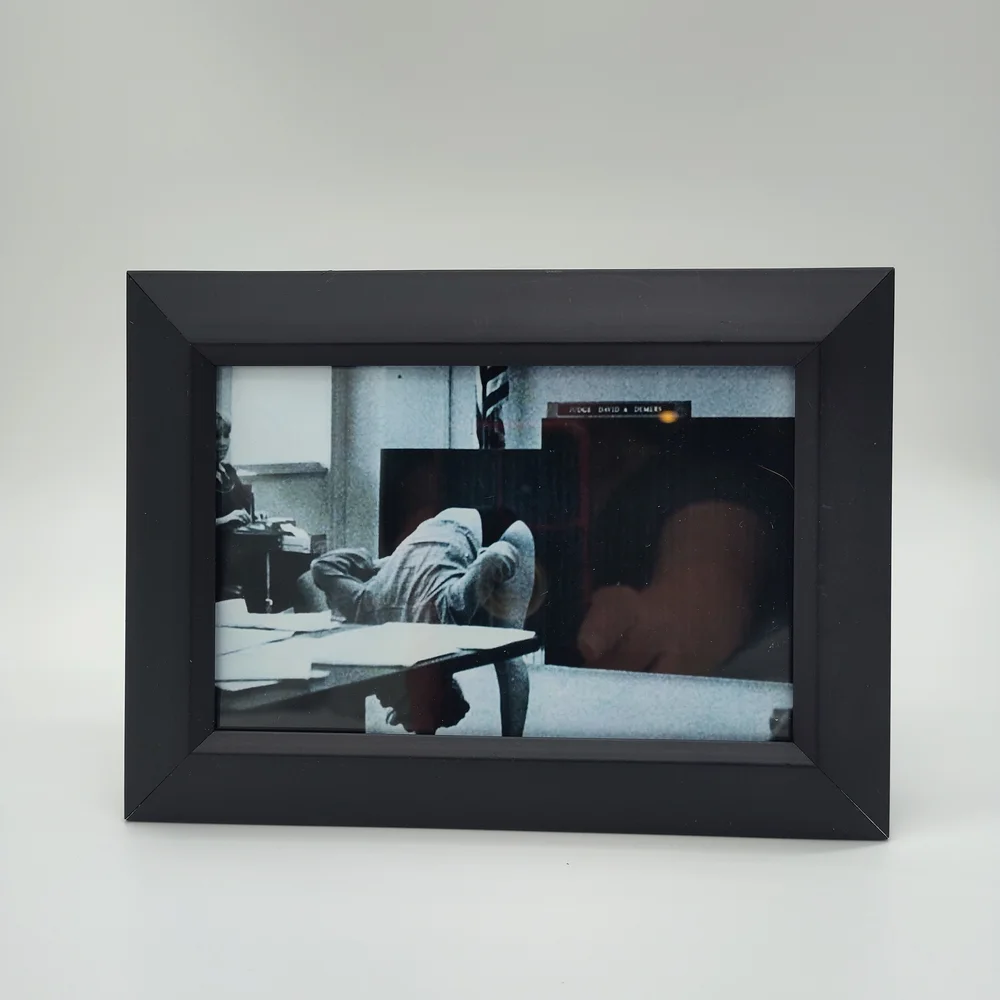 Vintage Pop Art Black White Courtroom Photo Print Framed Wall Decor - Picture 1 of 3